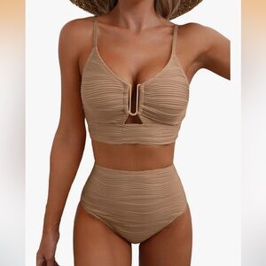 Tan Ribbed Knit suit set